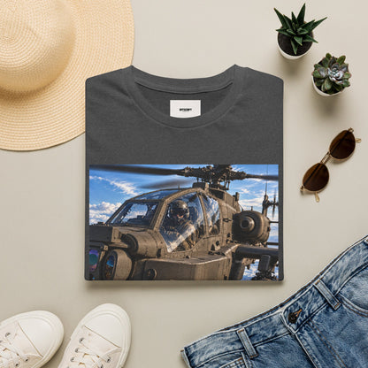 Attack Helicopter Photo T-Shirt — Military Aviator Crew Tee
