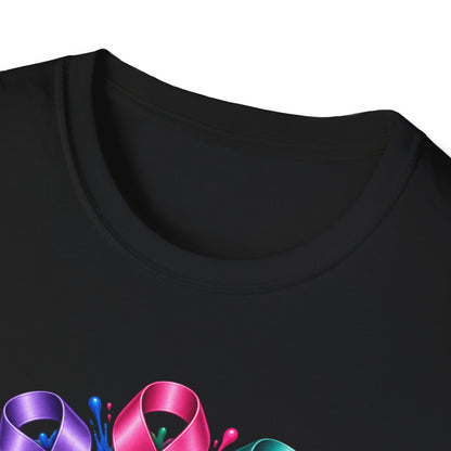 We Hate Cancer T-Shirt — Multicolor Cancer Awareness Ribbon Tee
