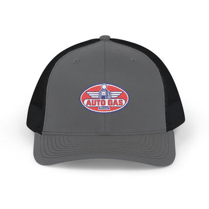 Auto Gas Vintage Trucker Cap — Retro Petrol Logo Snapback