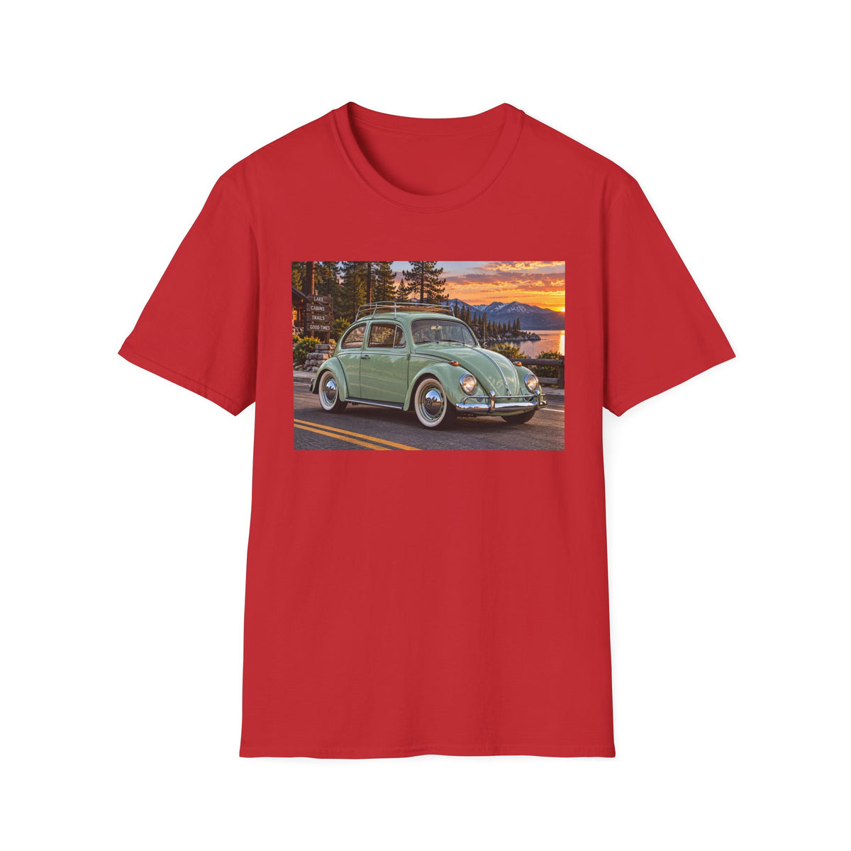 Classic VW Beetle Sunset T-Shirt — Vintage Car Lover Tee