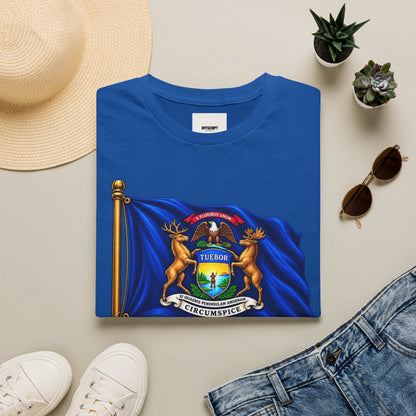 Michigan State Flag T-Shirt — Vintage State Seal Tee (TUEBOR)