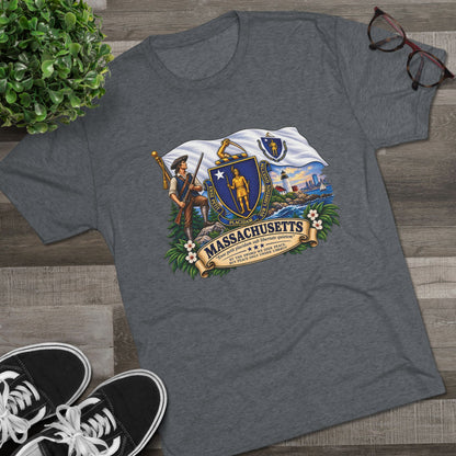 Massachusetts State Flag T‑Shirt — Vintage Coat of Arms Tee