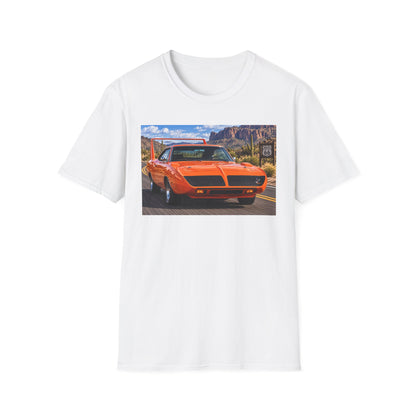 Classic Orange Muscle Car T-Shirt — Route 66 Roadtrip Tee