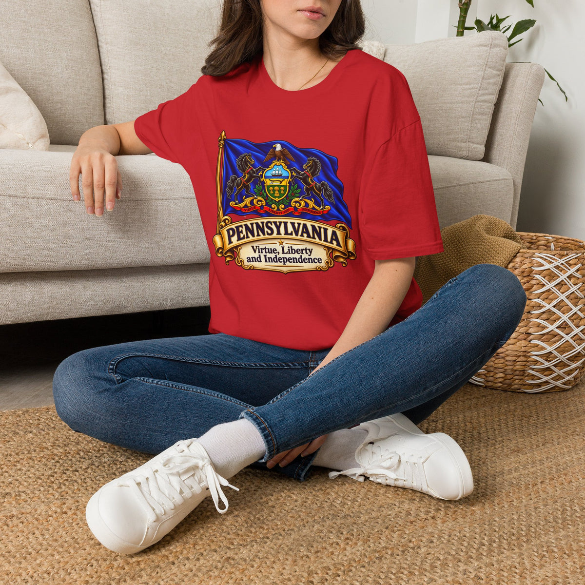 Pennsylvania Flag T‑Shirt — Vintage State Crest Tee