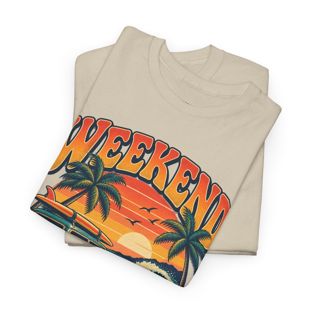 Weekend State of Mind Tee – Retro Surf Van Sunset T-Shirt