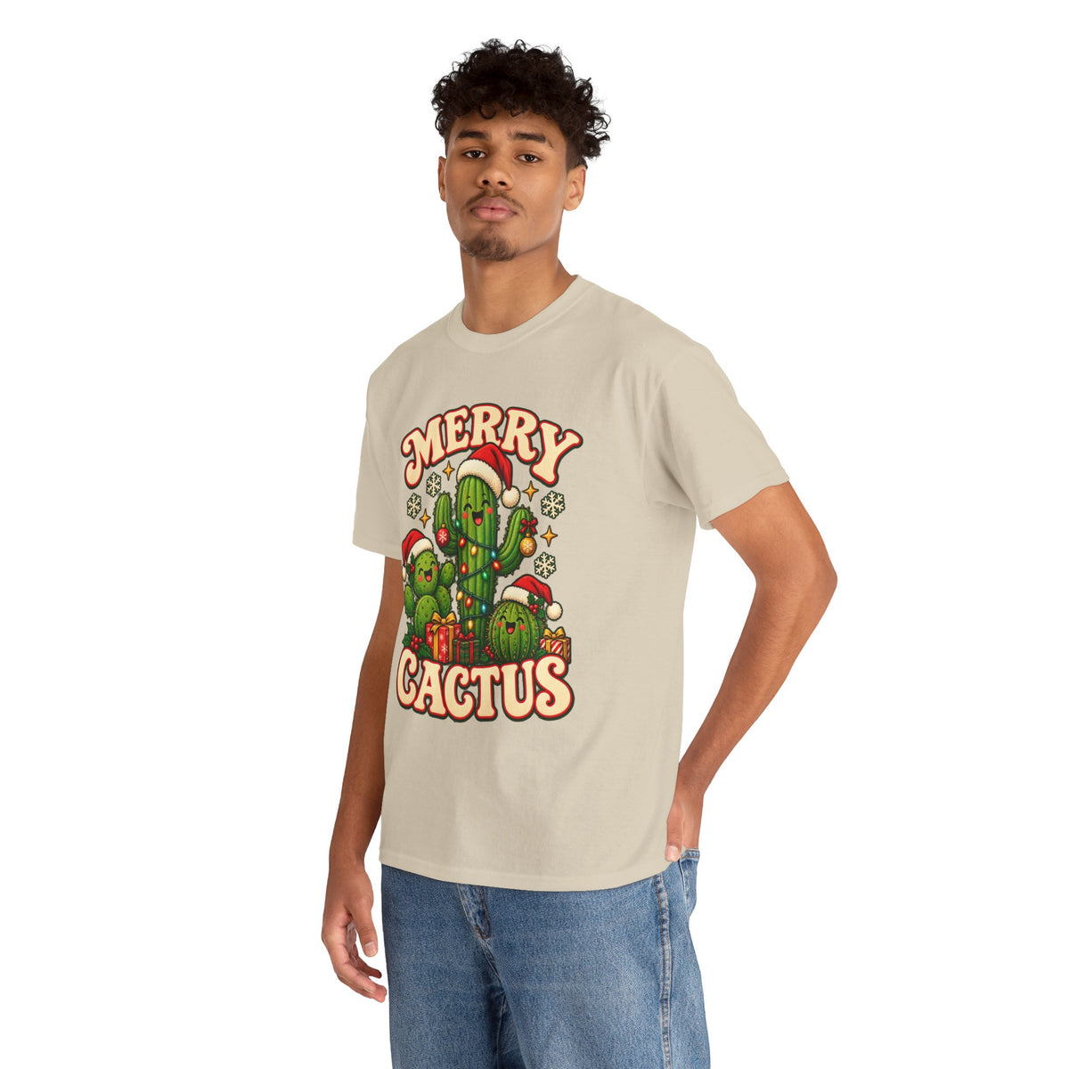 Merry Cactus Christmas Tee — Festive Holiday Cactus Shirt