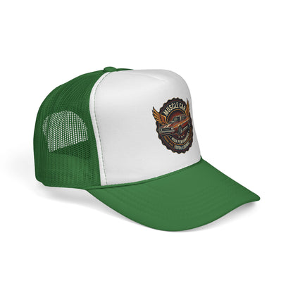 Muscle Car Emblem Trucker Cap | Vintage Hotrod Logo