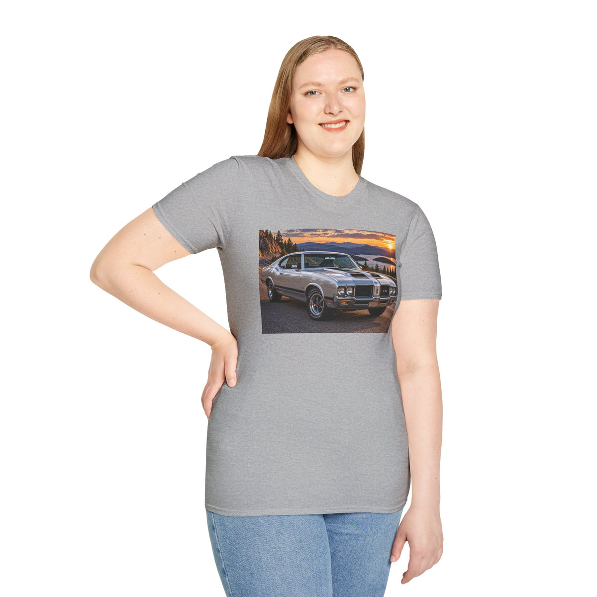 Classic Muscle Car T-Shirt – Vintage Oldsmobile Sunset Graphic Tee