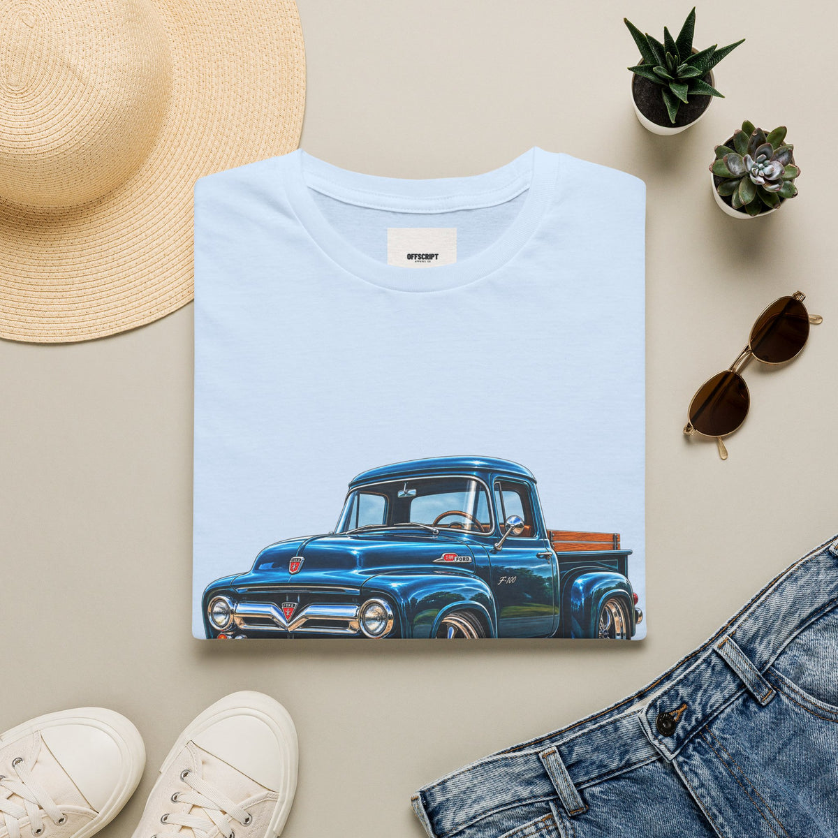 Vintage Blue Pickup T‑Shirt — Classic Retro Truck Graphic Tee