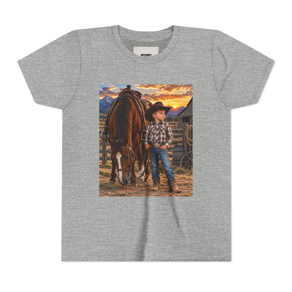 Youth Western Cowboy Tee — Little Cowboy & Horse Graphic Shirt