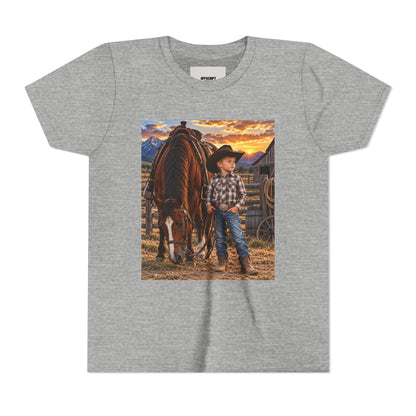 Youth Western Cowboy Tee — Little Cowboy & Horse Graphic Shirt