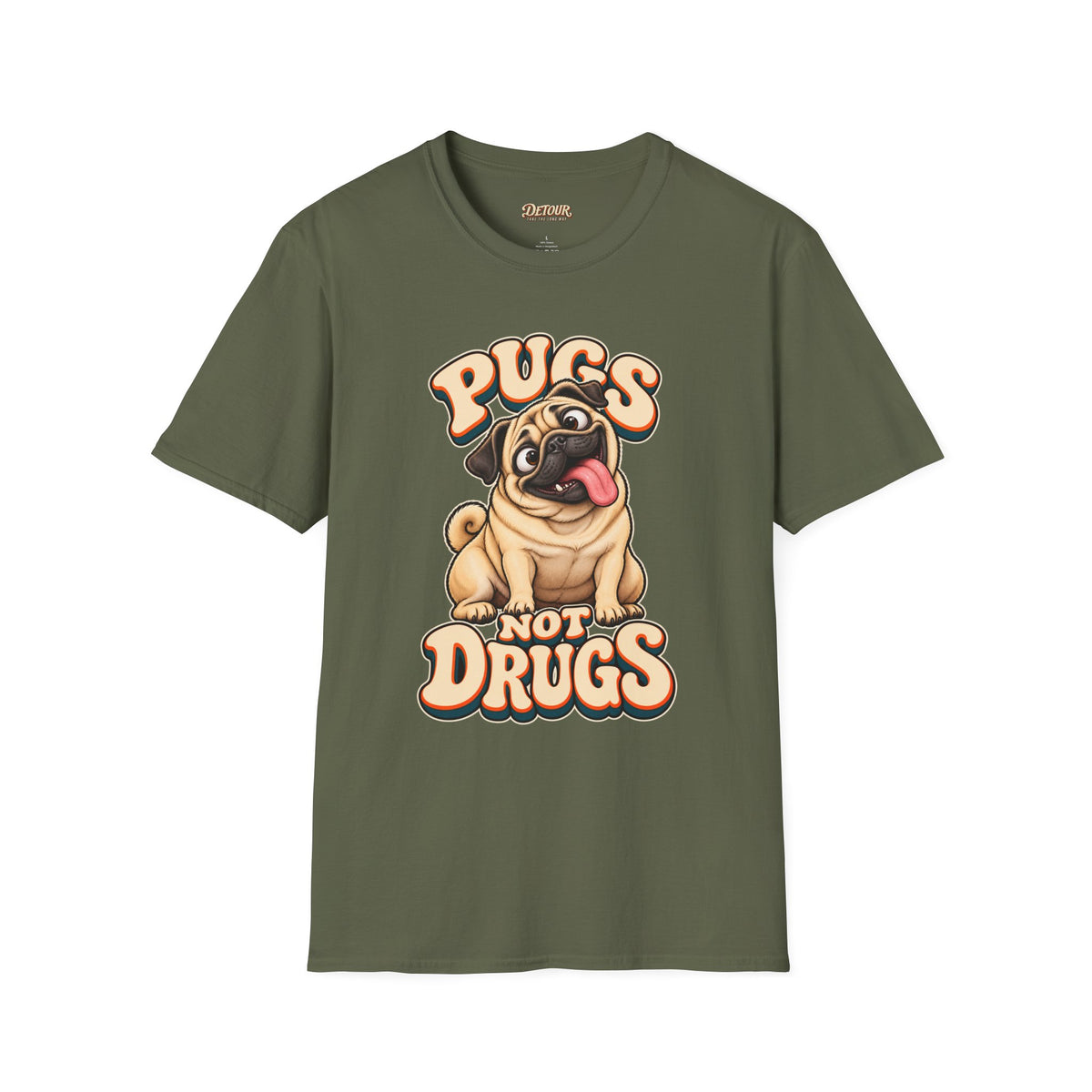 Pugs Not Drugs Funny Pug T-Shirt