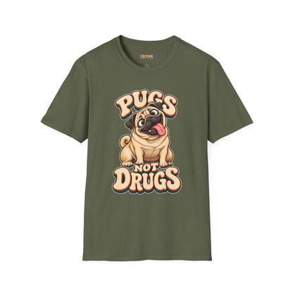 Pugs Not Drugs Funny Pug T-Shirt