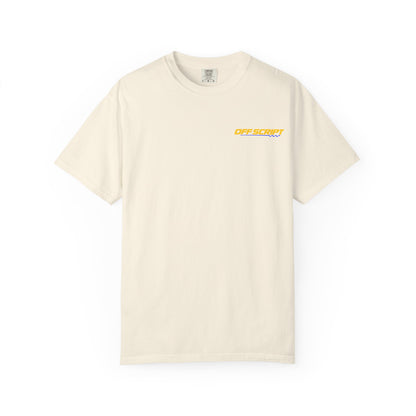 T-Shirt — Off Script Vinyl Graphic Tee: "Make Your Own Plans" Retro Racing Design