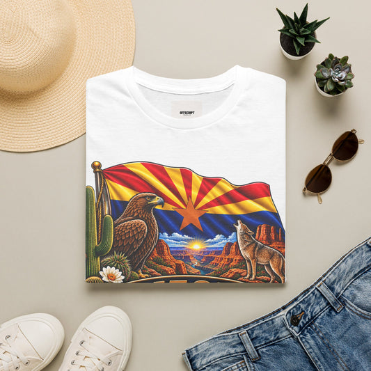Arizona State T-Shirt — Desert Eagle & Coyote Flag Design