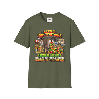 Life's Observations Farmers Market T-Shirt — Funny Donkey Produce Graphic Tee