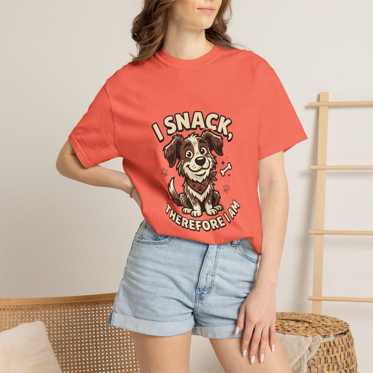 I Snack Therefore I Am Dog T-Shirt