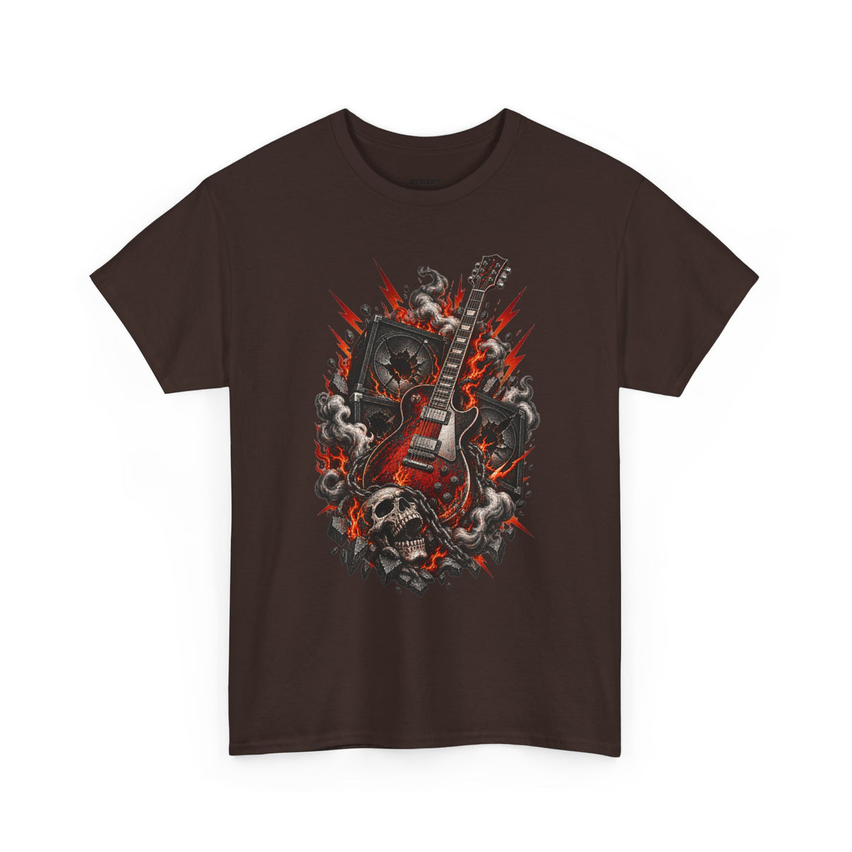 Electric Skull Guitar T‑Shirt — Rock & Metal Graphic Tee for Musicians and Fans