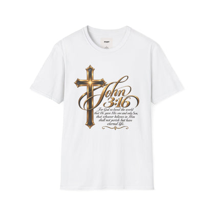 John 3:16 Cross T-Shirt — Inspirational Christian Scripture Tee