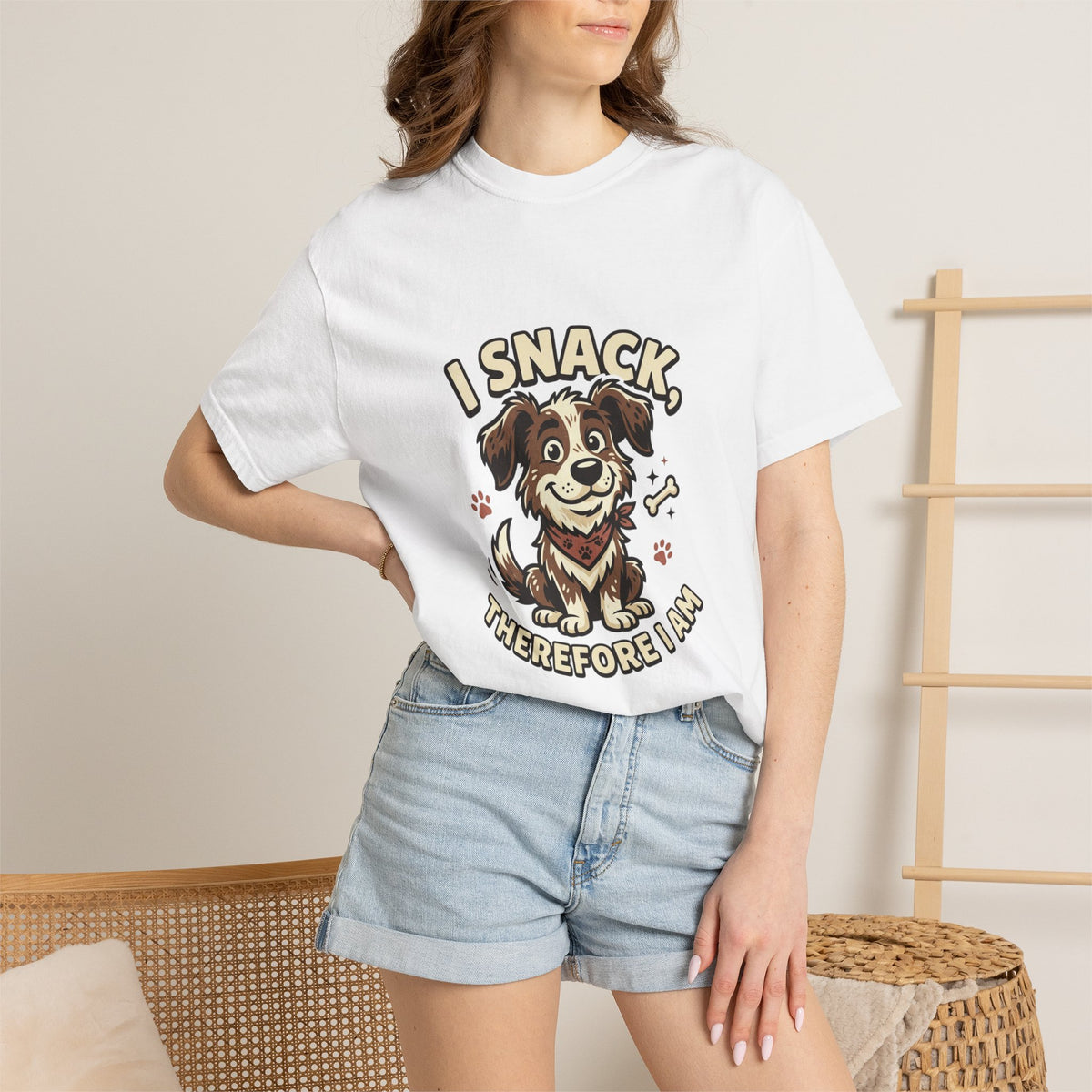 I Snack Therefore I Am Dog T-Shirt