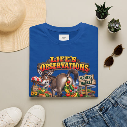 Life's Observations Farmers Market T-Shirt — Funny Donkey Produce Graphic Tee