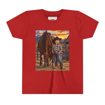 Youth Western Cowboy Tee — Little Cowboy & Horse Graphic Shirt
