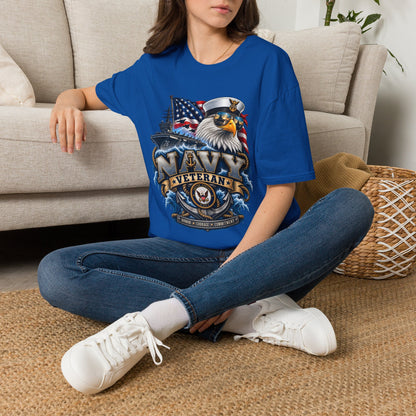 Navy Veteran Eagle T‑Shirt — Patriotic US Navy Flag Design