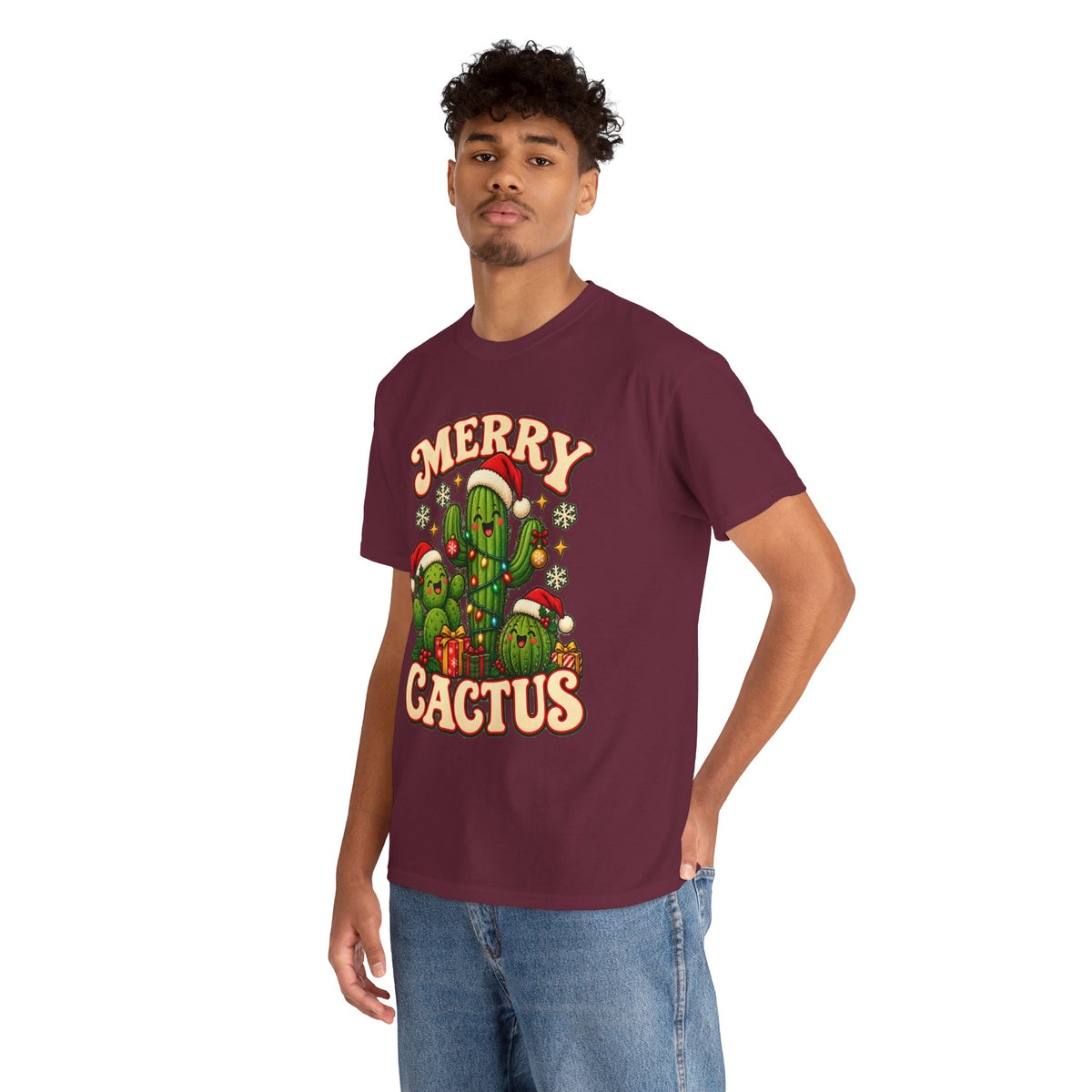 Merry Cactus Christmas Tee — Festive Holiday Cactus Shirt
