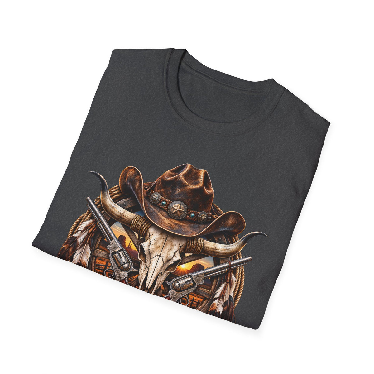 Cowboy Skull T-Shirt — Western Gunslinger Graphic Tee