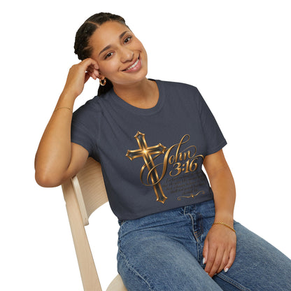 John 3:16 Cross T-Shirt — Inspirational Christian Scripture Tee