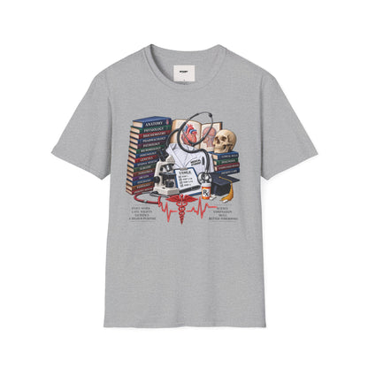 Medical Student Study Stack T‑Shirt — Anatomy, Physiology & USMLE Prep Design