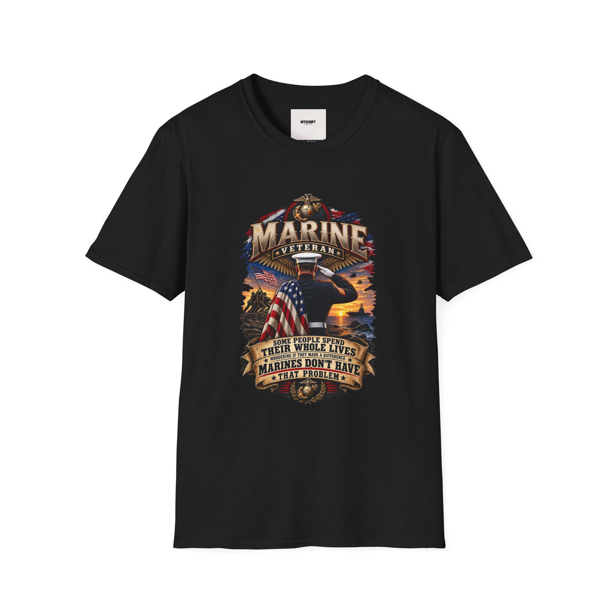 Marine Veteran T-Shirt — Proud USMC Eagle & Flag Tribute Tee
