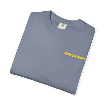 T-Shirt — Off Script Vinyl Graphic Tee: "Make Your Own Plans" Retro Racing Design