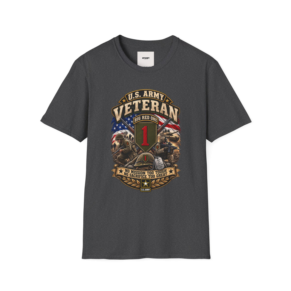 U.S. Army Veteran T-Shirt — "Big Red One" 1st Infantry Division Military Tribute