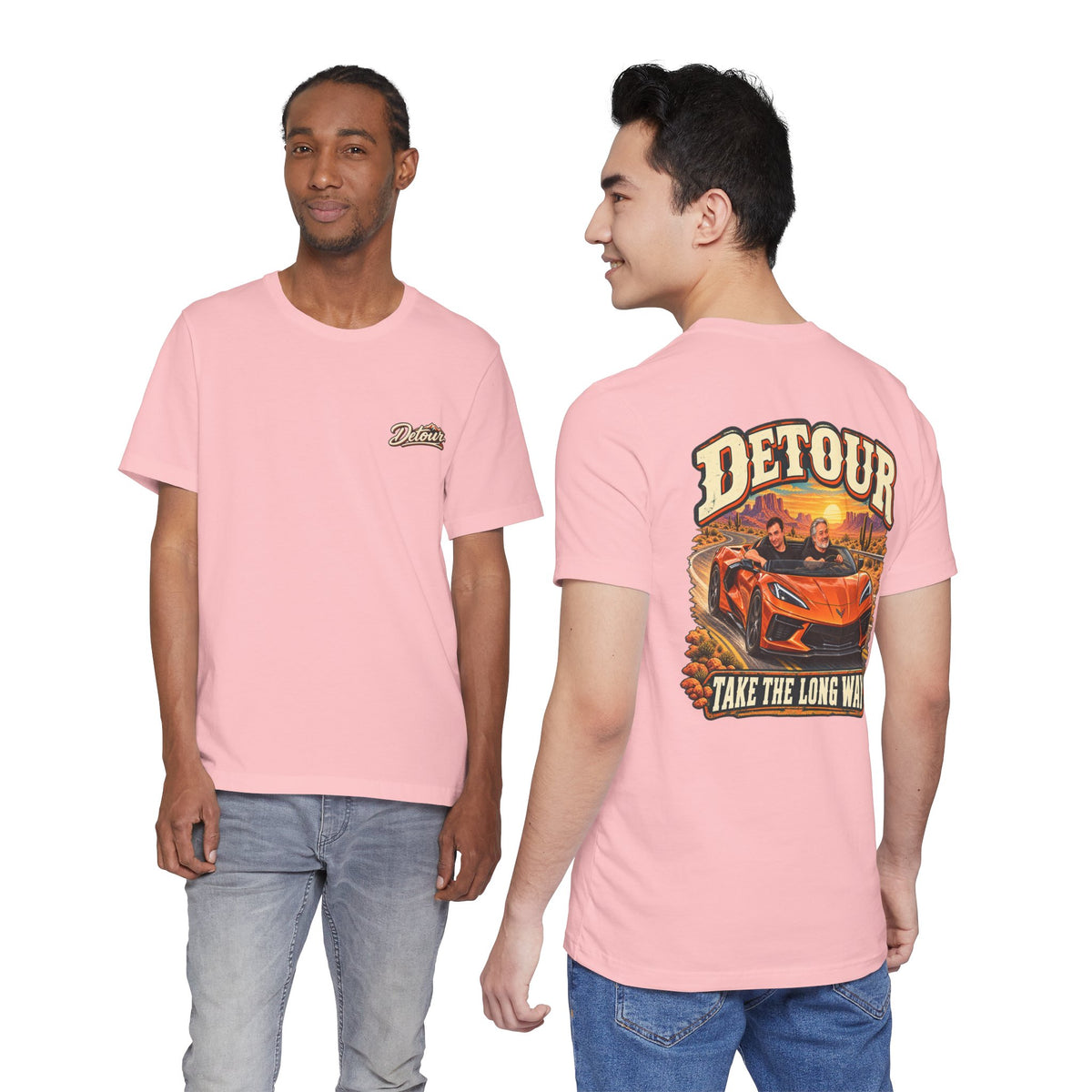 Detour Graphic Tee — 'Detour: Take the Long Way' Vintage Road Trip T‑Shirt