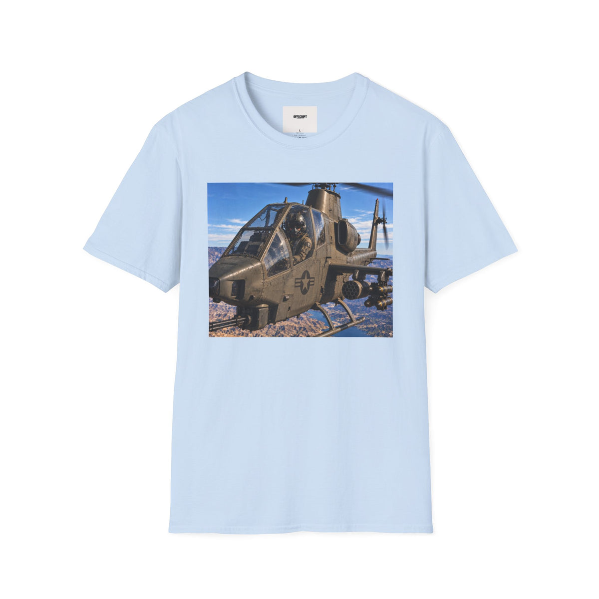 Attack Helicopter Graphic T‑Shirt – Military Aviation Photo Tee