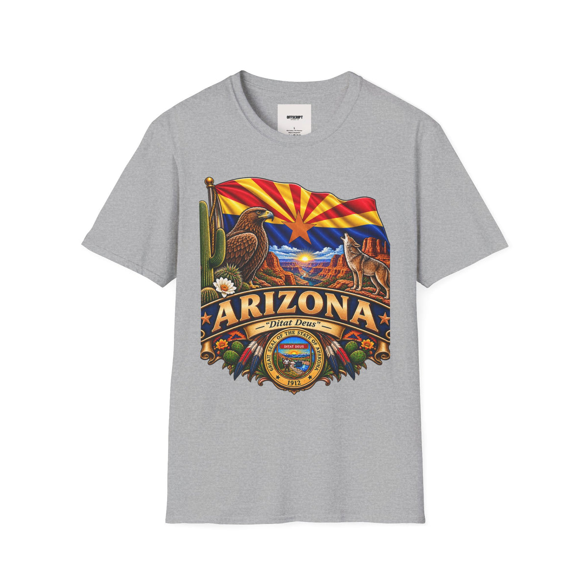 Arizona State T-Shirt — Desert Eagle & Coyote Flag Design