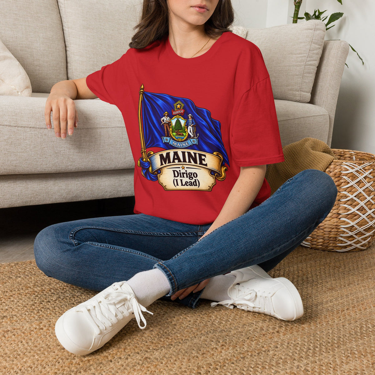 Maine State Flag T-Shirt — 'Dirigo (I Lead)' Vintage Flag Tee