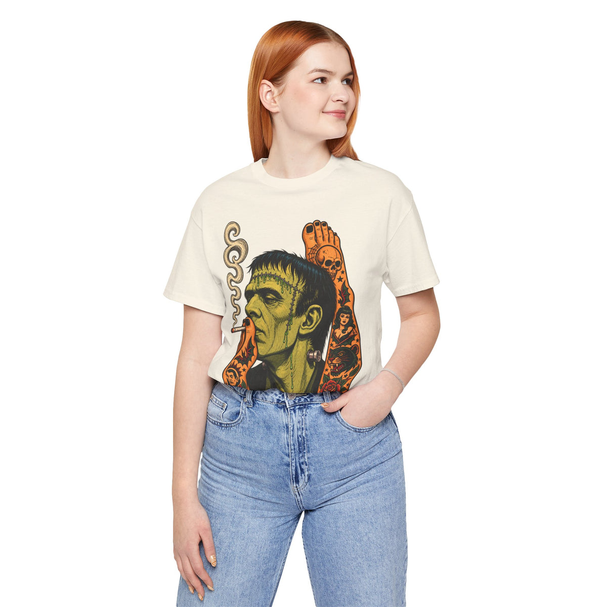 Vintage Frankenstein Smoking Monster T-Shirt