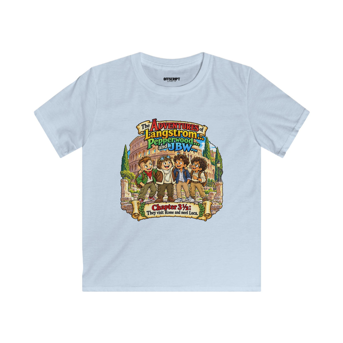 Kids Tee — 'The Adventures of Langstrom & Pepperwood' Illustrated Storybook Design