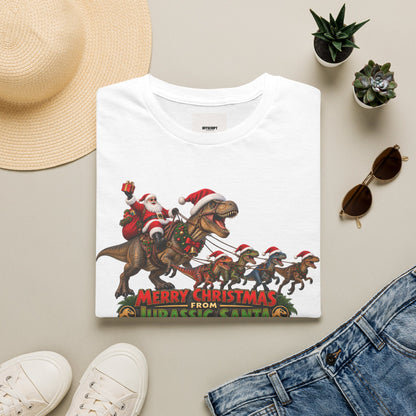 Christmas Dinosaur T-Shirt — “Merry Christmas from Jurassic Santa” Holiday Tee