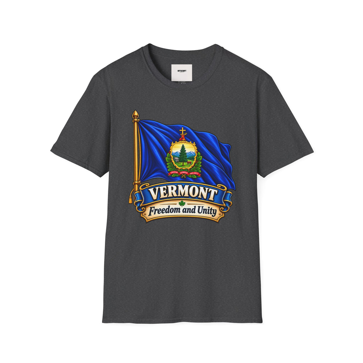 Vermont State Flag T‑Shirt — 'Freedom and Unity' Emblem Tee