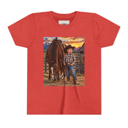 Youth Western Cowboy Tee — Little Cowboy & Horse Graphic Shirt