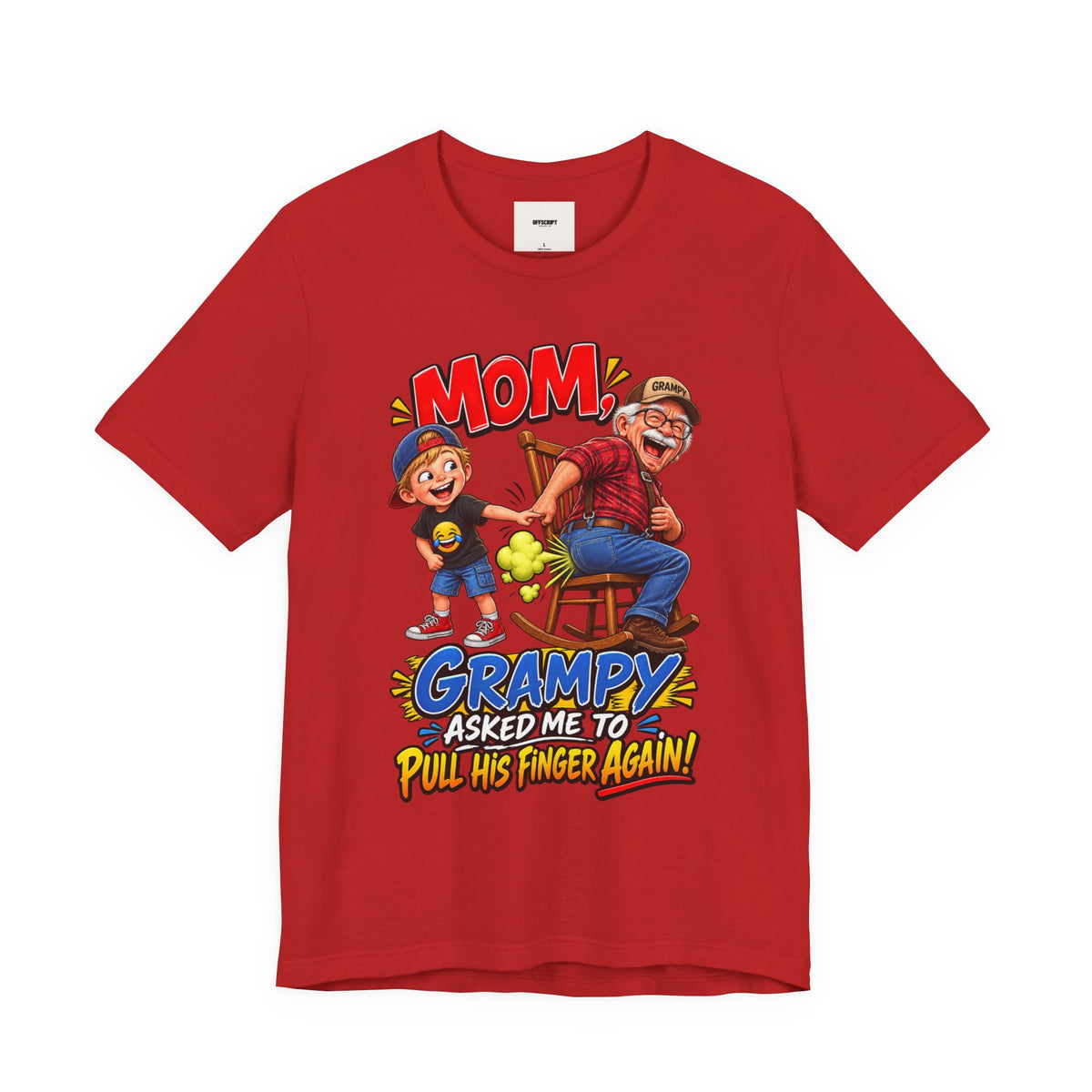 Grampy Asked Me To Pull His Finger Tee — Funny Grandpa & Kid Graphic T-Shirt