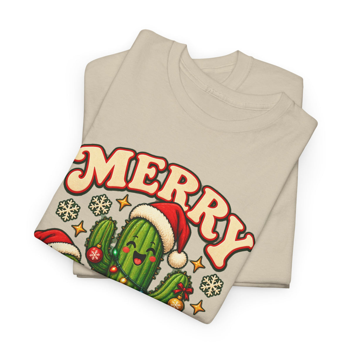 Merry Cactus Christmas Tee — Festive Holiday Cactus Shirt