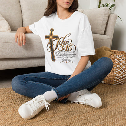 John 3:16 Cross T-Shirt — Inspirational Christian Scripture Tee
