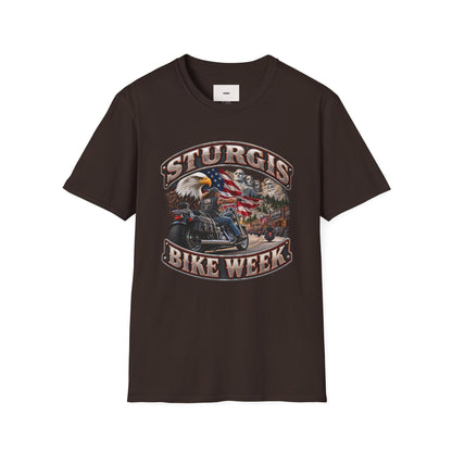 Sturgis Bike Week T-Shirt — American Eagle & Mount Rushmore Motorcycle Tee