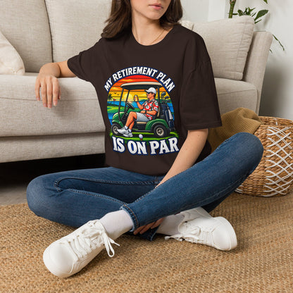 Retirement Golf T-Shirt — “My Retirement Plan Is On Par” Vintage Golf Cart Design