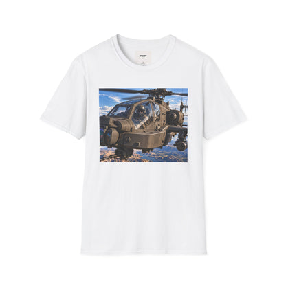 Attack Helicopter Photo T-Shirt — Military Aviator Crew Tee