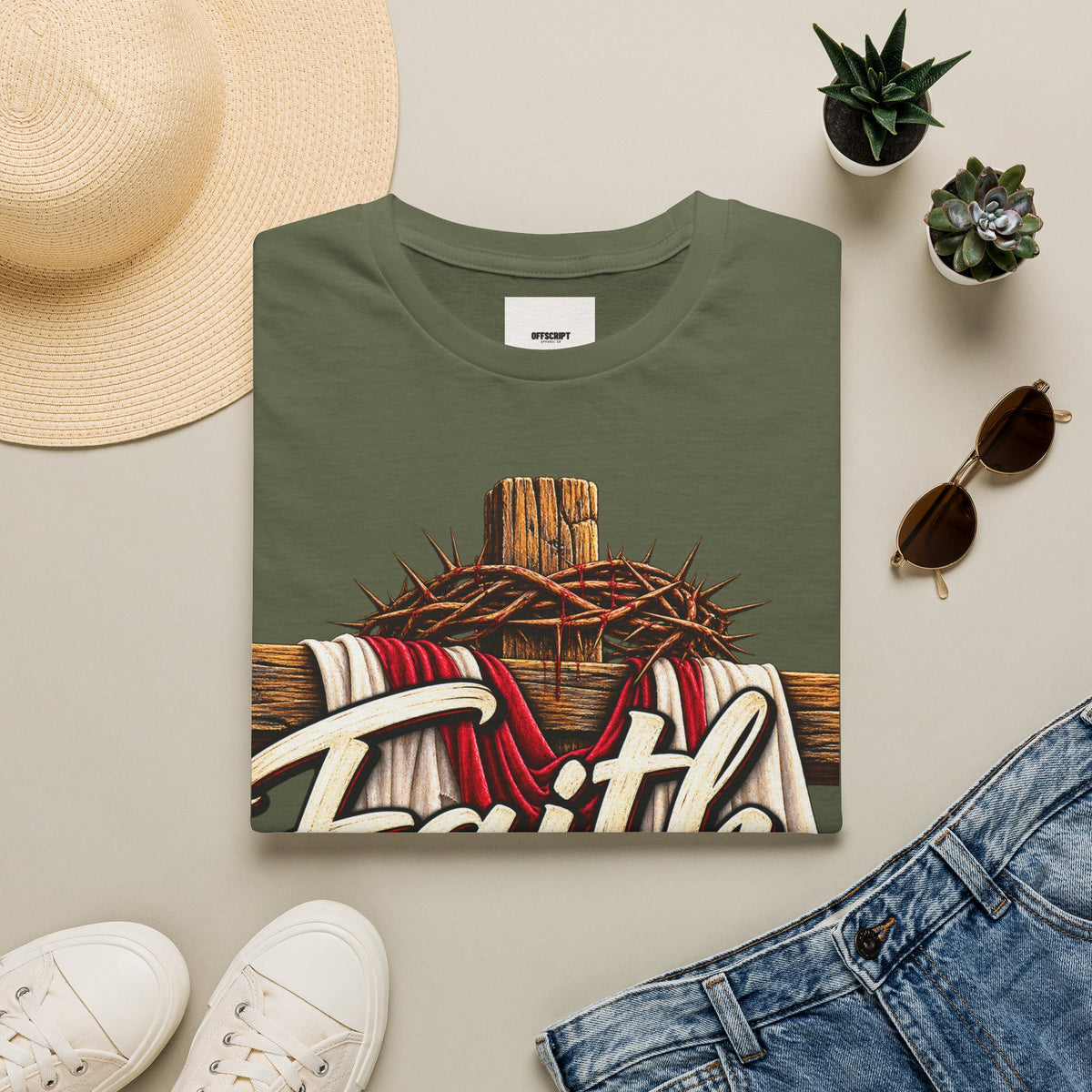 Faith Cross T-Shirt — "Faith Makes All Things Possible" Christian Tee